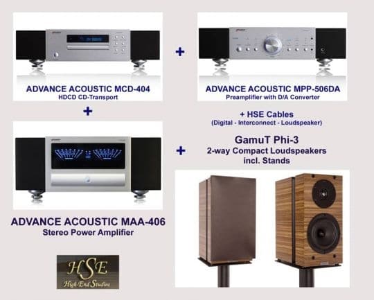 ADVANCE ACOUSTIC MCD-404 + MPP-506DA + MAA-406 + GamuT Phi-3 + HSE Kabel