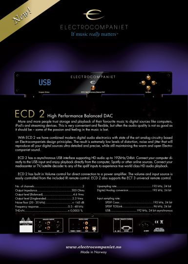 Electrocompaniet ECD-2 [Info-Sheet]