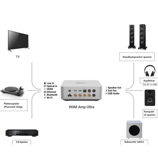 Preview: WiiM AMP Ultra Verstärker (Connectivity)