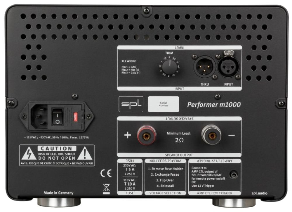 SPL - Performer M1000 Mono Power Amplifier (Rear)