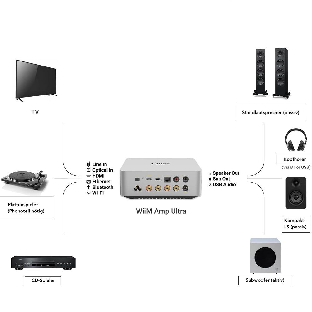 WiiM AMP Ultra Verstärker (Connectivity)